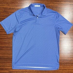 Peter Millar Featherweight UPF Short Sleeve Golf Polo Size XL Blue Flamingo EUC